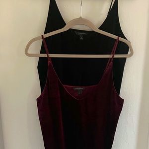 2 Banana Republic velvet V-neck sleeveless camis